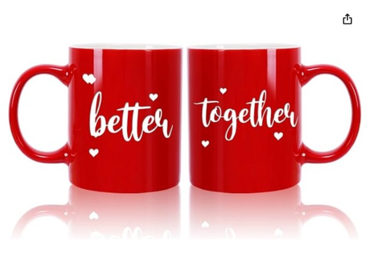 Better Together Anniversary Wedding Engagement Couple Cups for Girlfriend, Bride and Groom, Husband and Wife